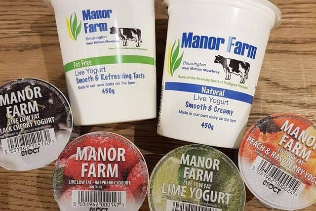 A selection of Manor Farm's yoghurts
