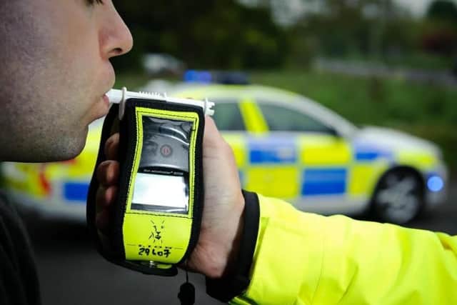 A police roadside breath test