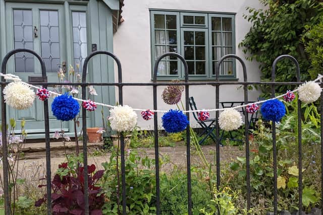 Part of the yarn bomb activities at Wymondham for the Platinum Jubilee