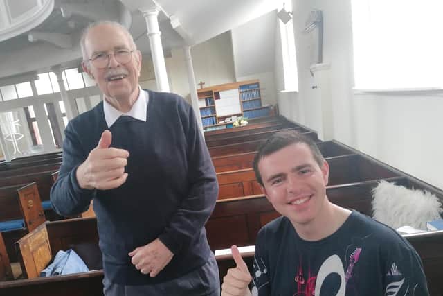 Victor Phillips with grandson Thomas Corden