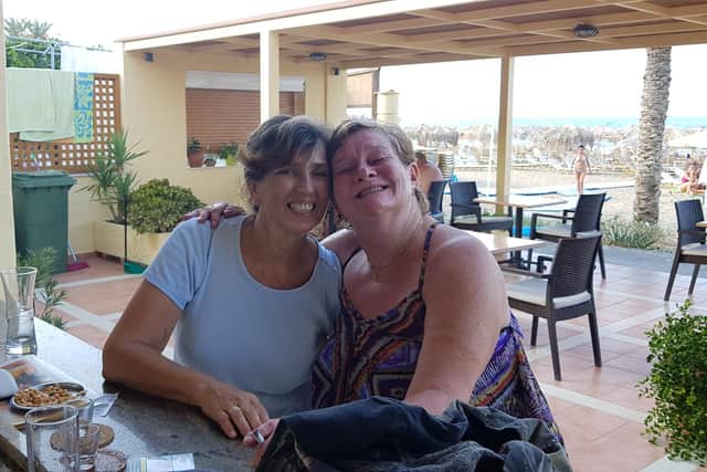 The late Bev Bradshaw (right)
