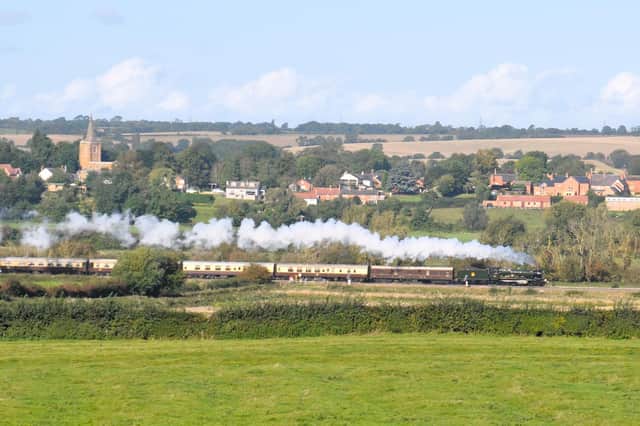 The Melton Pieman steam train chugs through the Wreake valley at Hoby