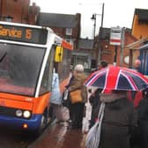 The Centrebus 15 Melton Mowbray town service picks up passengers - it is one of the routes being reviewed by the county council and could be axed or cut back