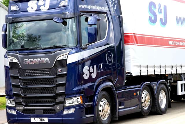 One of the trucks operated by S&J European Haulage, based at Melton Commercial Park, before it went into administration last week