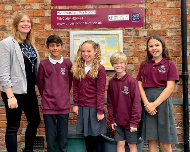 Pupils at Thrussington School