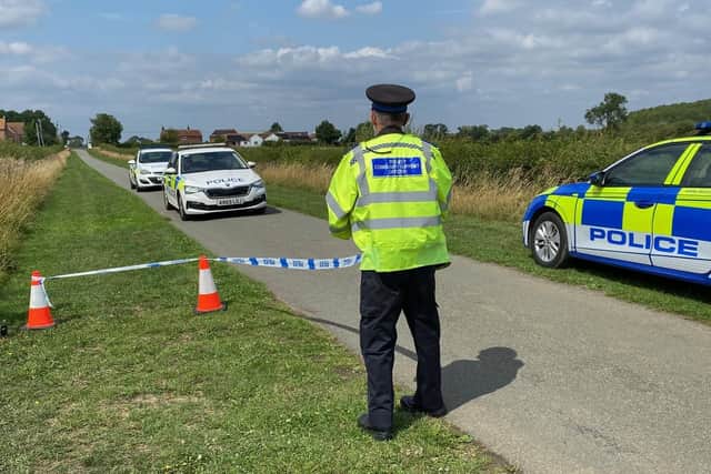 Flashback to July - police activity in Canal Lane, Stathern, after eight children fell ill