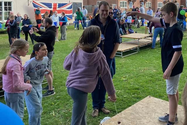 A junioirs match at the Vale of Belvoir Conker Championship 2024 at Long Clawson