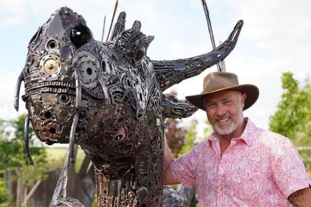 Plant Man Ian Colledge with the (as yet un-named) gigantic beast