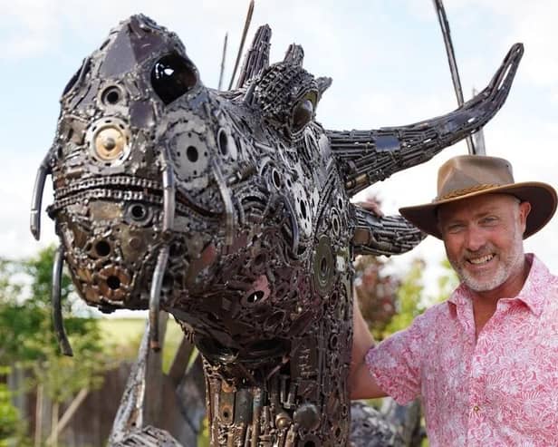 Plant Man Ian Colledge with the (as yet un-named) gigantic beast