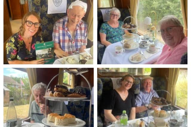 Members of Melton ReEngage enjoying afternoon tea on their steam train ride