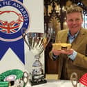 Brockleby's Pies MD Ian Jalland celebrates with the Supreme Champion title  at the 2023 British Pie Awards