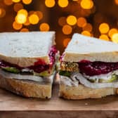 Leftovers Christmas sandwich with turkey, stuffing and cranberry sauce Pic: Magdalena Bujak/Adobe