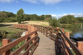 The newly-opened bridge at Melton Country Park
