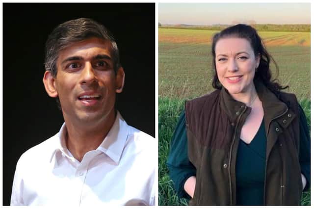 Tory party leadership contender Rishi Sunak (photo Getty Images) and Melton MP Alicia Kearns