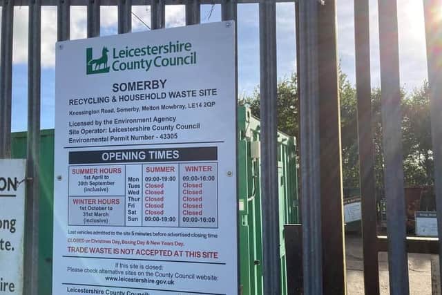 The Somerby waste and recycling site, which is set to close down