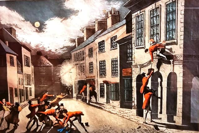 A Spree at Melton Mowbray - Drawn & Engraved by H Alken