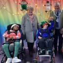 Mayor of Melton, Councillor Tim Webster, and county deputy leader, Councillor Margaret Glancy meet some of the pupils at Birch Wood Area Special School last month