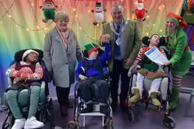 Mayor of Melton, Councillor Tim Webster, and county deputy leader, Councillor Margaret Glancy meet some of the pupils at Birch Wood Area Special School last month