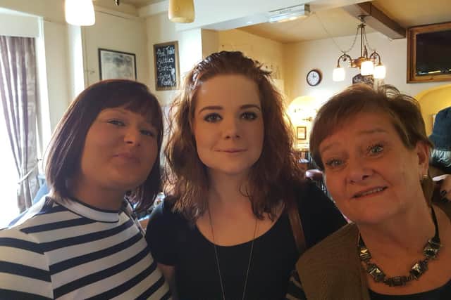 The late Bev Bradshaw (right)