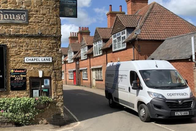Openreach van in Somerby Leicestershire