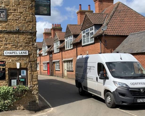 Openreach van in Somerby Leicestershire