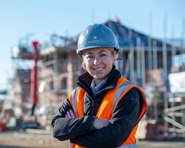 Jess Fletcher, assistant site manager for Barratt Homes at their King’s Meadow development on Kirby Lane, Melton Mowbray