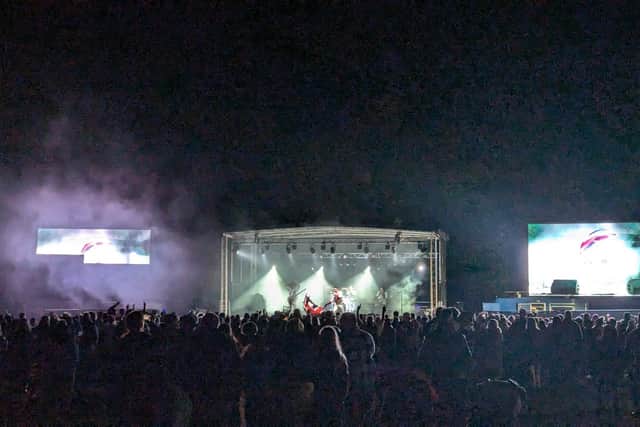 A big crowd enjoys one of the music tribute acts in Play Close Park on Friday IMAGE Kevin Horler