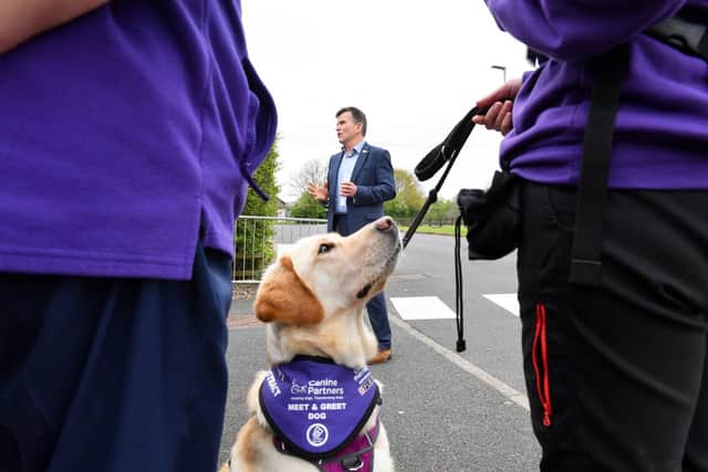 Alex Lochrane (CEO) speaking at the event hosted by Canine Partners