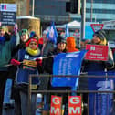 Royal College of Nurses members, campaigning for fair pay and conditions, pictured previously taking part in industrial action at Altnagelvin Hospital.  Photo: George Sweeney. DER2250GS - 38