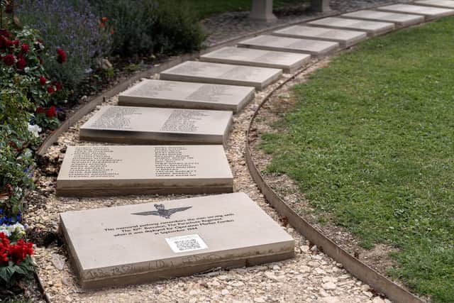 The memorial pathway tribute to the 10th Battalion, the Parachute Regiment, at Burrough-on-the-Hill