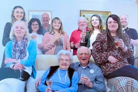 Ken Adlard celebrates his 90th birthday with family members