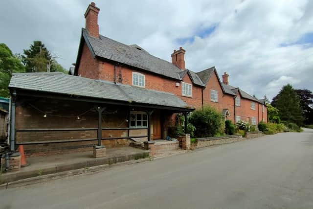 The row of 17th century cottages which was used by Websters Dairy to produce Stilton