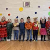 Children and helpers at Great Dalby pre-school taking part in their danceathon for Children In Need