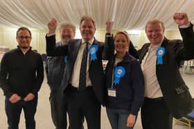 Edward Argar celebrating with supporters