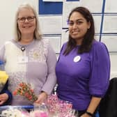 Staff at Melton supermarket, Tesco's. with their flowers on International Women's Day on Saturday