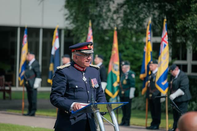 Lord Lieutenant of Leicestershire, Mike Kapur, pictured at last year's Armed Forces Day ceremony at County Hall