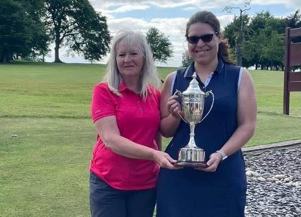 Laura Manton (right) with Lady Captain Jane White.
