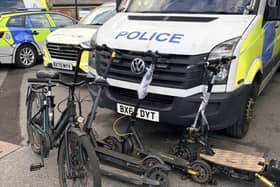 The electric scooters and bike seized by Melton police as part of Operation Pedal Fast