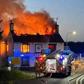 The blaze takes hold in the early hours at the Tap and Run pub at Upper Broughton