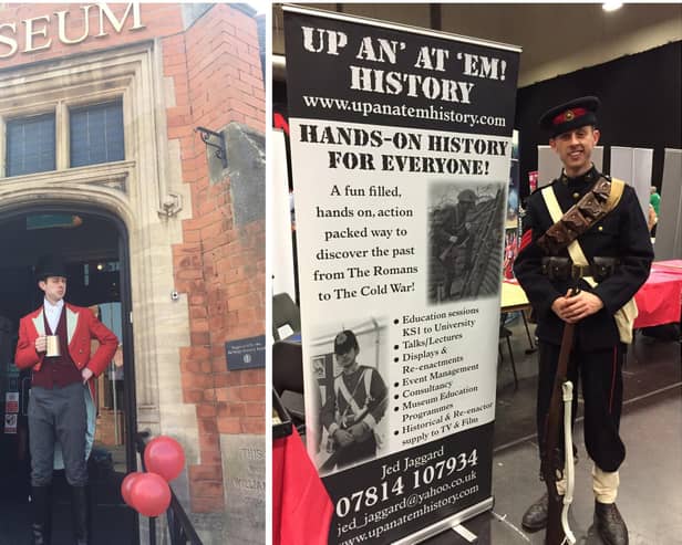 UP AN’ AT ‘EM! HISTORY founder Jed Jaggard portraying some of the historical characters his company specialises in