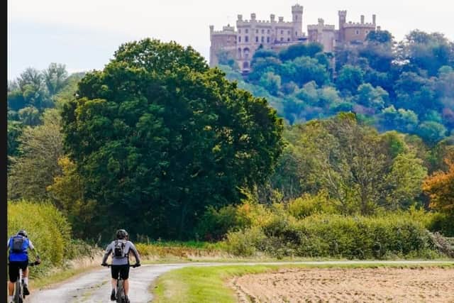 Cyclists heading towards Belvoir Castle in this year's Viking Challenge