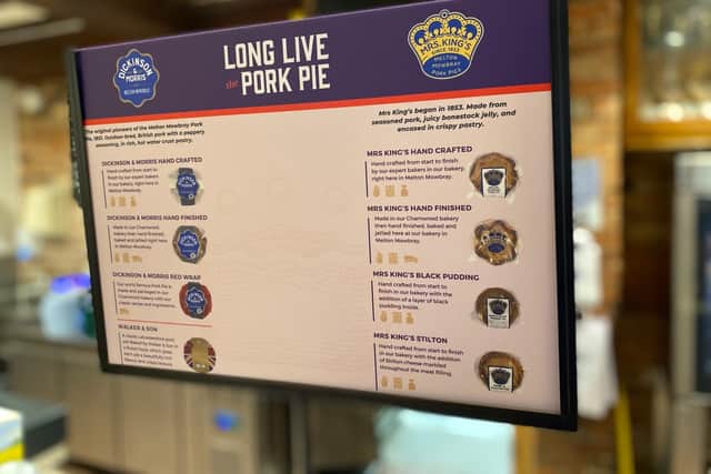 One of the information boards inside Melton's Ye Olde Pork Pie Shoppe - more on the heritage of Melton pork pies will be provided as part of the improvements at the shop