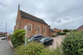 St John The Baptist Church on Thorpe End - the car park site is where the new community hall is being built