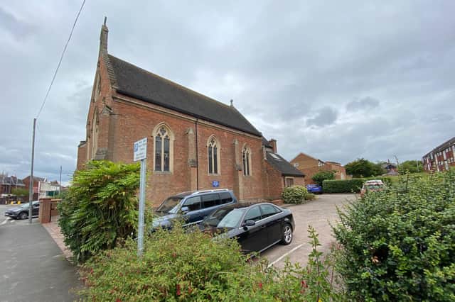 St John The Baptist Church on Thorpe End - the car park site is where the new community hall is being built