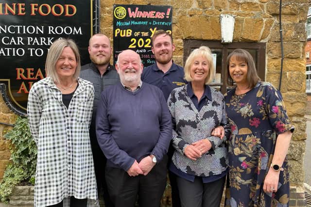 Jeff and Carol Evans with daughters Claire and Lynne and grandsons Lewis and Sam