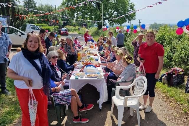 Residents in Moorleas Lane, Waltham, enjoy their street party on Friday