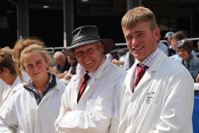 The late Charles Sercombe with children Grace and Charles at the Royal Welsh Show