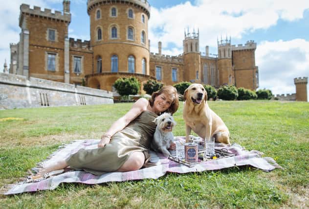 The Duchess of Rutland at Belvoir Castle with her dogs