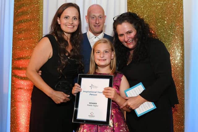 Melton Times Best of Melton Awards 2021 presentation evening at Brooksby Hall. Inspirational Young Person Fields Taylor.