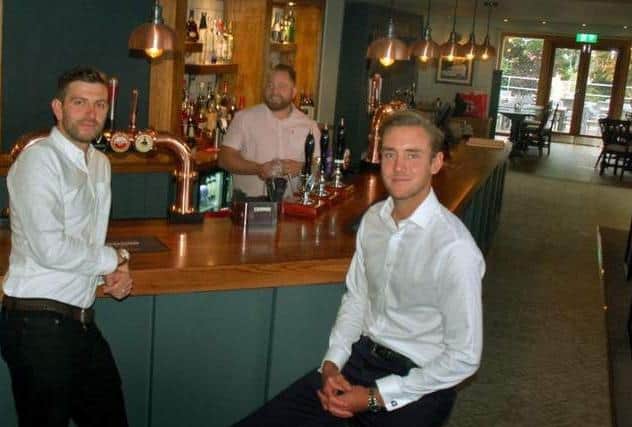 Stuart Broad (right) and Harry Gurney pictured at the launch of the Tap and Run in September 2018
PHOTO TIM WILLIAMS